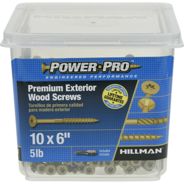 Hillman Group 48618 Power Pro Premium Exterior Wood Screw 5 Lb 10x6