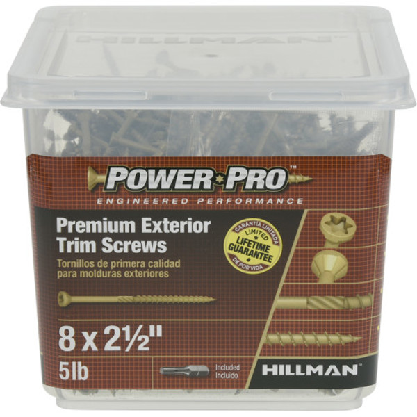 Hillman Group 48637 Trim Screw 5 Lb 8x2.5 In Star Drive Bronze 2000-Hour