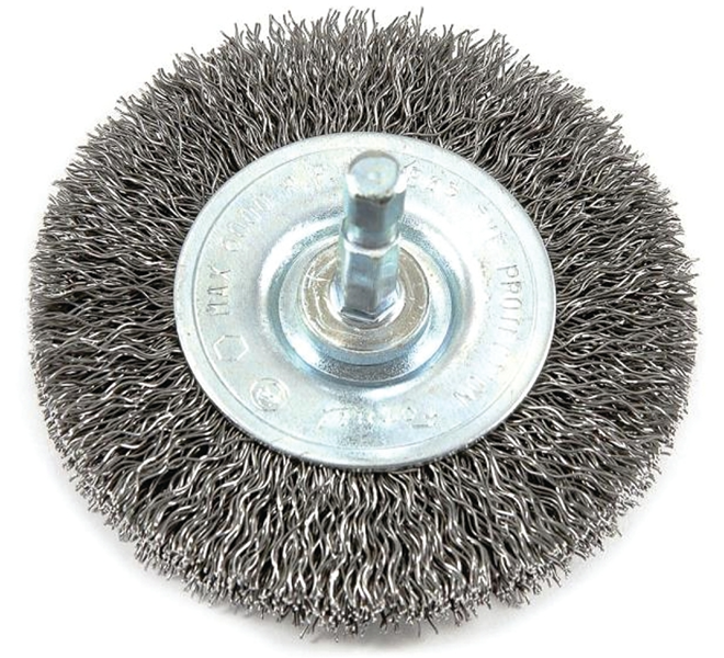 Forney Industries 72735 Coarse Crimped Wire Wheel Brush 1/4 In Hex Shank 3 In Diameter