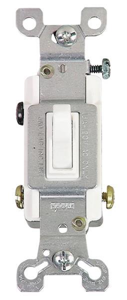 EATON-COOPER WIRING 1303-7W-BOX Toggle Switch 15A 120VAC Framed Grounding