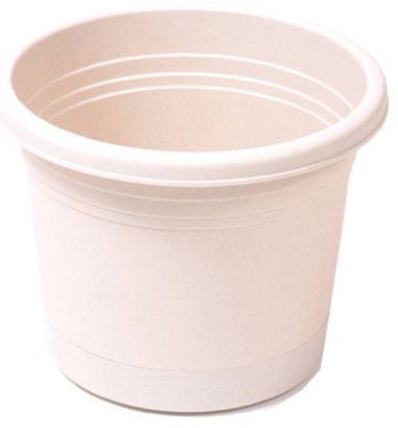 Southern Patio RR1012OT Planter With Saucer 10 In Tan Rolled Rim