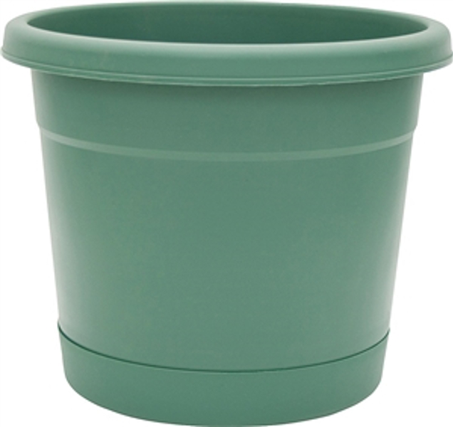 Southern Patio RR0624OG Planter With Saucer 6 In Olive Green Rolled Rim