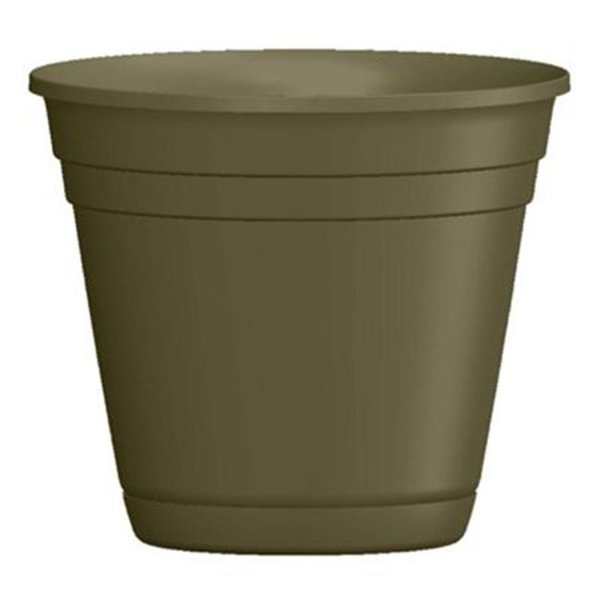 Southern Patio RR1212OG Planter with Saucer 12 In Olive Green Rolled Rim