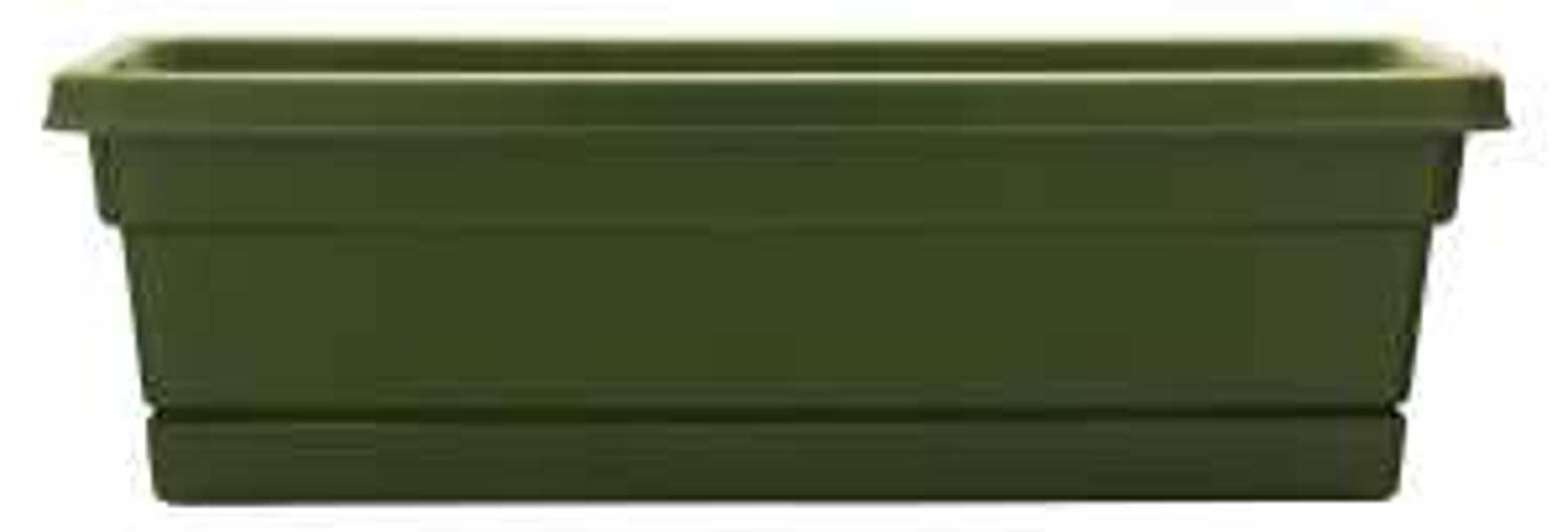 Southern Patio WB3012OG Window Box 30 In Olive Green with Tray Rolled Rim