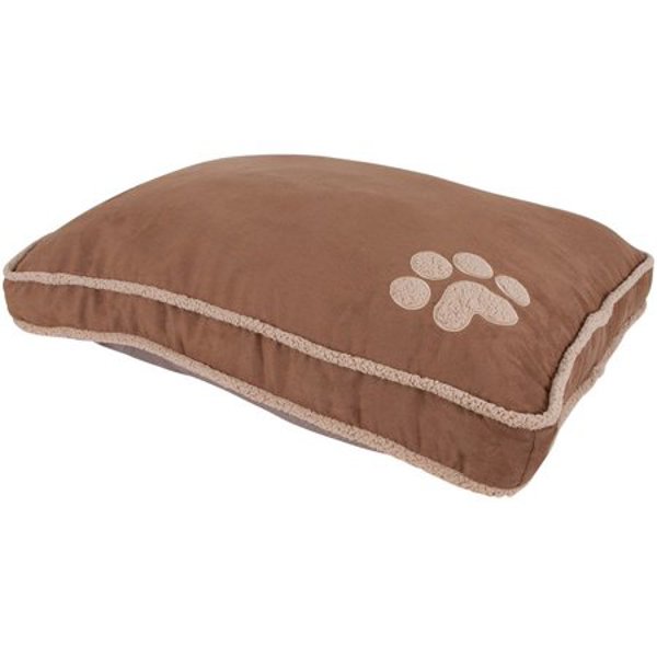 DOSKOCIL MANUFACTURING 80393 Pet Bed Lounger 36x45 Dark Tan Shearling Gusseted Pillow