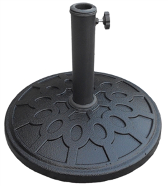 GHP Group Inc BS0602/69327 Round Umbrella Base 17.5 In x 13 In Resin and Steel Black