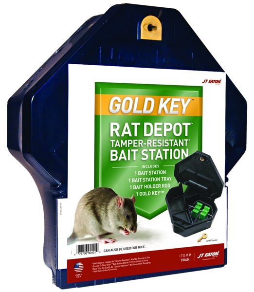 J.T. Eaton 904H Rat Bait Station Gold Tamper-Resistant