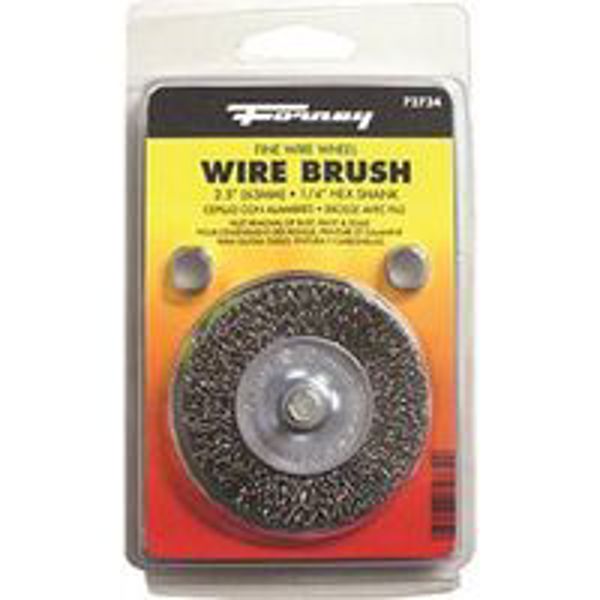 Forney Industries 72734 Fine Crimped Wire Wheel Brush 2-1/2 In with 1/4 In Hex Shank
