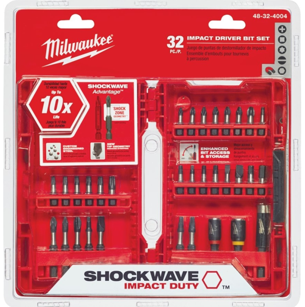 Milwaukee 48-32-4004 Driver Bit Set 32 Pieces Heavy Duty Steel