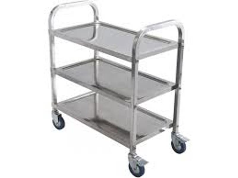 Winco SUC-30 Stainless Steel 3 Tier Small Trolley Stainless Steel