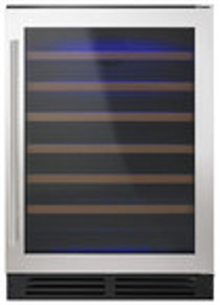 Whirlpool WUW35X24DS Wine Center 51 Bottle Capacity Single Zone Black on Stainless Steel with Towel Bar