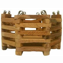 51710 Wooden Octagon Basket 6 In