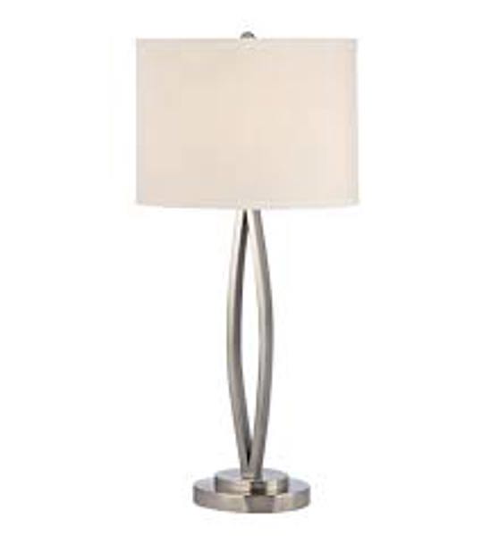 Dolan Designs 15001-09 Table Lamp One Light Satin Nickel with White Line