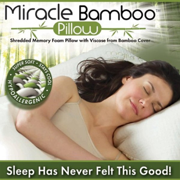 As Seen On TV MBPF-MC62 Miracle Bamboo Pillow Queen Set 2