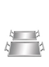 93792 Set of 2 Metal Glass Trays