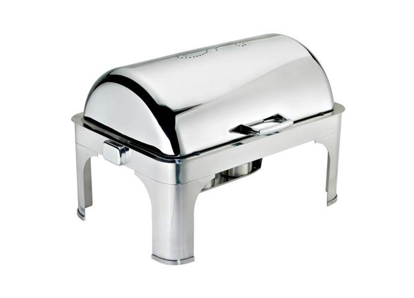 Browne Foodservice 575175 Chafer Harmony Roll Top Cover Stainless Steel Mirror Finish
