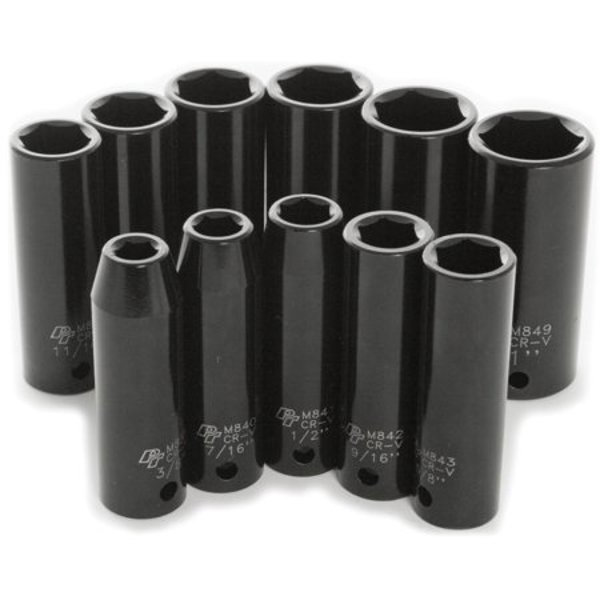 Performance Tools M590DB 11 Pc 1/2 In Drive Deep Impact Socket Set