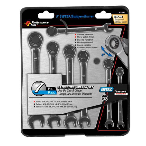 Wilmar W1091 Ratcheting Wrench Set 7 Piece SAE