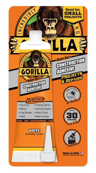 Gorilla Glue Company 8020002 Construction Adhesive 2.5 Oz Tube White Paste General Purpose