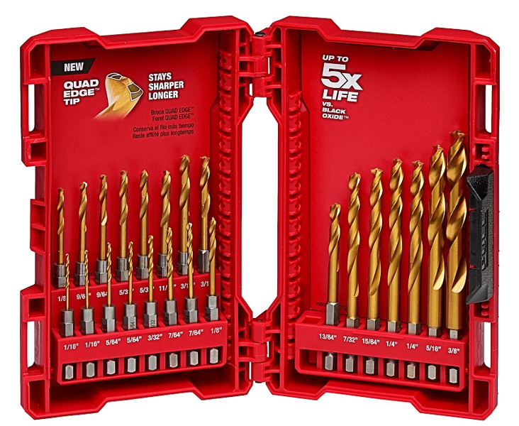 Milwaukee 48-89-4631 Drill Bit Kit 23Pc Shockwave Titanium Steel