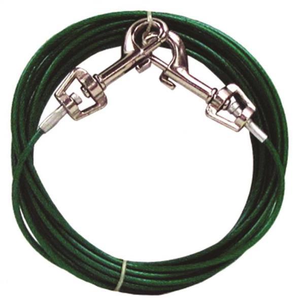 BOSS PET PRODUCTS Q222000099 Tie Out 20 Ft Vinyl Coated Cable Green Silver