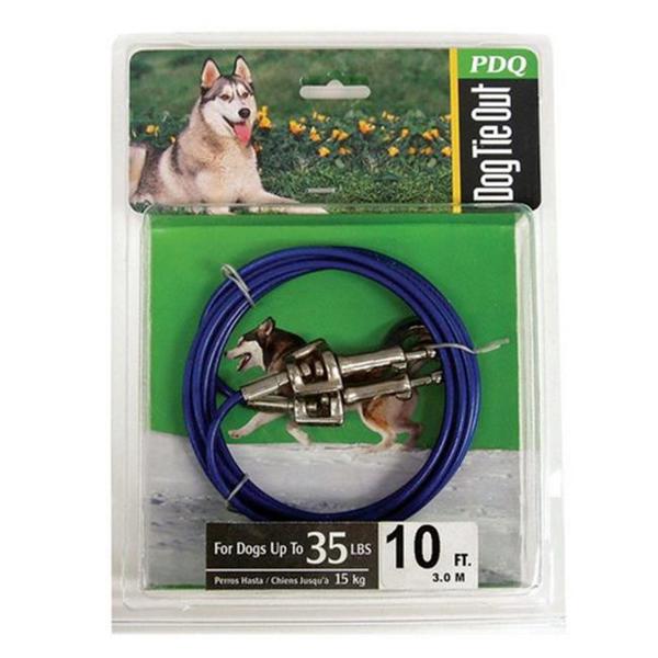 BOSS PET PRODUCTS Q222000099 Pet Tie Out 15 Ft Blue Vinyl Coated Cable Medium