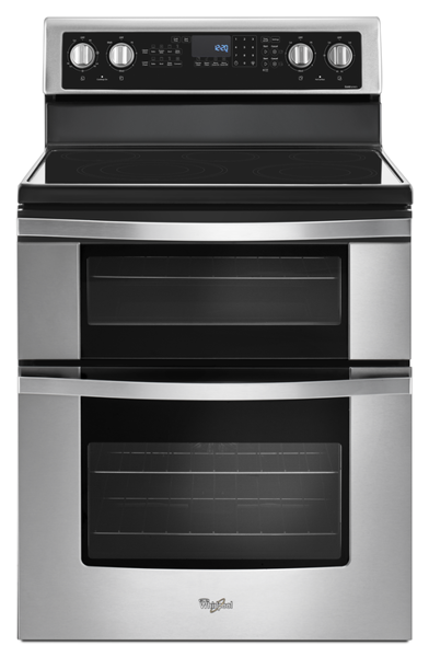 Whirlpool WGE745C0FS Electric Double Oven Range 6.7 Cu Ft Capacity 5 Element Cooktop 1-12/9/6 In, 1-9/6 In, 2-6 In, 1-W