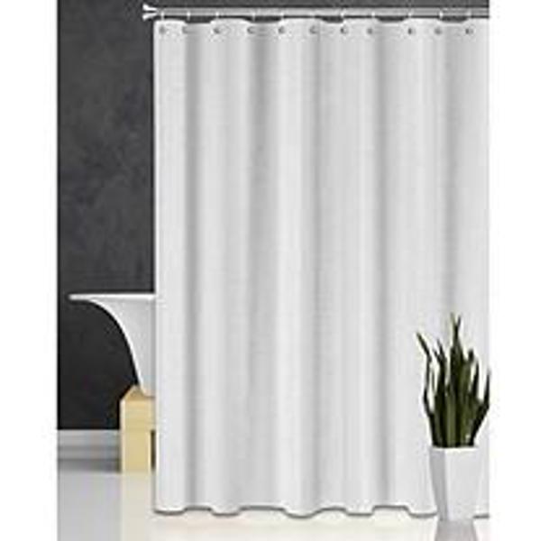 Popular Bath 77019 Wide Stripes Shower Curtain White