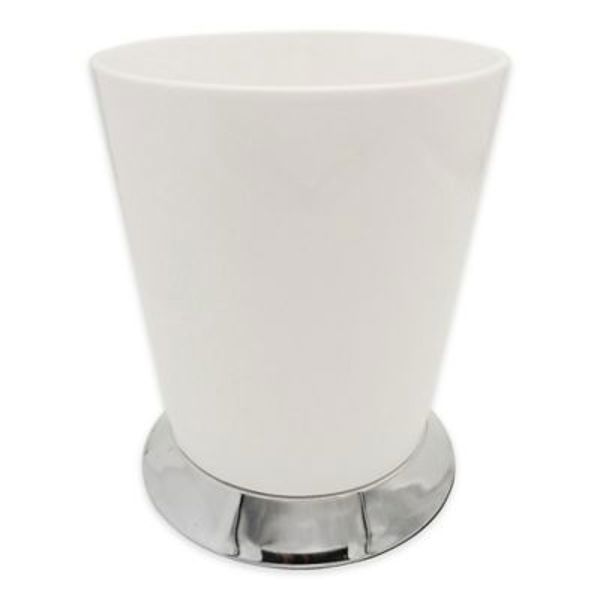Popular Bath 82108 Wastebasket White Chrome