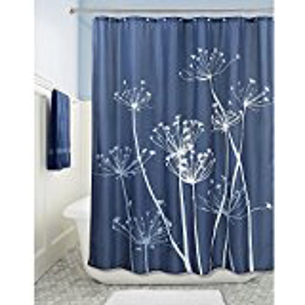 InterDesign 37230 Thistle Shower Curtain Navy Slate