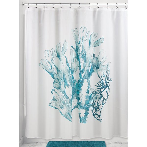 InterDesign 61220 Shower Curtain 72X72 Deep Teal Fabric