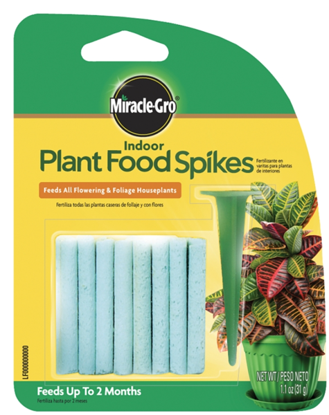 Miracle-Gro 3421724 Indoor Plant Food Spikes 24 Pack Fertilizer 6-12-6 N-P-K Ratio