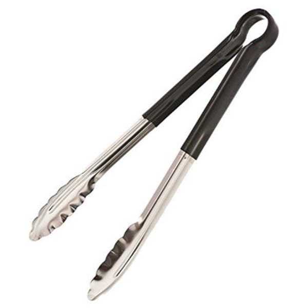Browne Foodservice 5512BK One-Pc Tongs 12 In Stainless Steel Black Handle