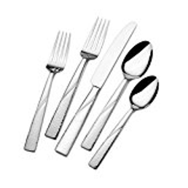 Lifetime Brands 5148972 Flatware Set 20 Piece Stainless Steel Gourmet Basics