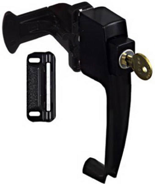 National Hardware N178-376 Push Button Latch With Key 5/8 In X 2 In Black
