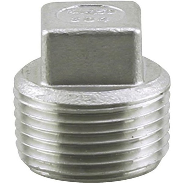 BOSHART INDUSTRIES U2-SSP-05 Square Head Plug 1/2 In 304 Stainless Steel