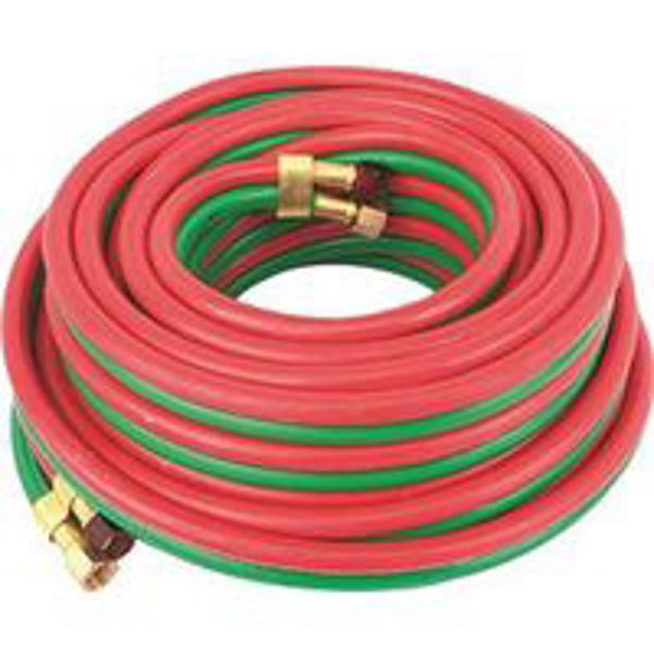 Forney Industries Inc 86145 Oxygen Acetylene Hose 1/4 In x 25 Ft 100 PSI Neoprene Green/Red