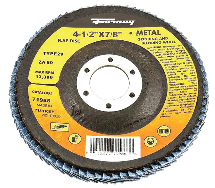 Forney Industries Inc 71986 Flap Disc 4-1/2 In 60 Grit Type 29