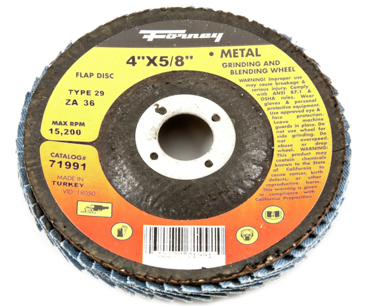 Forney 88063 4.5 Inch Flap Disc Aluminum Oxide 40 Grit Type 27 for Grinding and Finishing Metal Surfaces