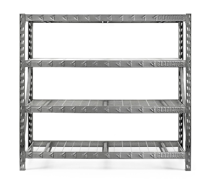 Gladiator GarageWorks GARS774XEG 4 Tier Heavy Duty Rack Shelf 77 In Height 24 In Depth