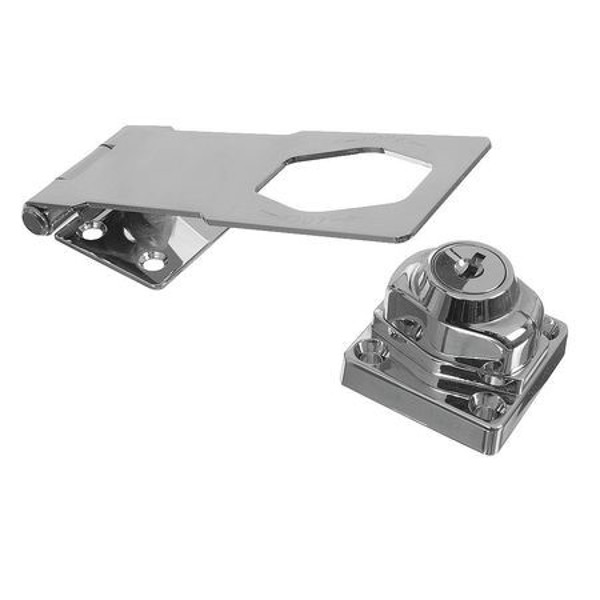 National Hardware N183-780 Key Hasp Lock 6 In Brass Steel Chrome