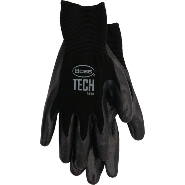 BOSS MFG CO B31252-L Glove Large Foam Nitrile Coating Knit Cuff Black