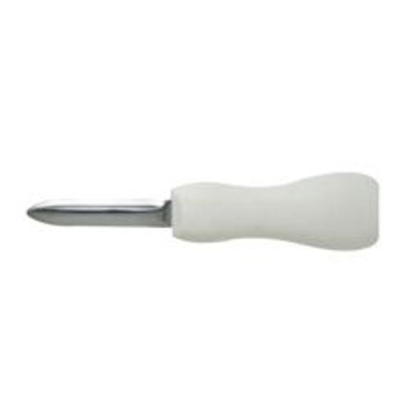 Mercer Culinary M33027A Bent Tip Oyster Knife 2-3/4 In White Poly Handle