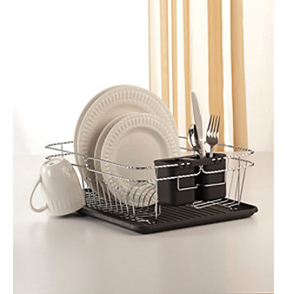 Kennedy International 4028-WHT Twisted Dish Rack 16.93 In X 12.80 In X 5.51 In White Chrome