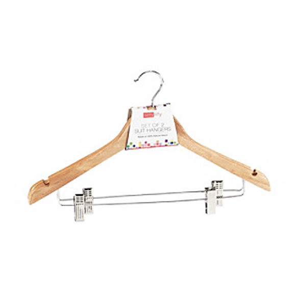 Kennedy International 3085 2 Pack Suit Hanger Natural 17.52 In x 9.84 In