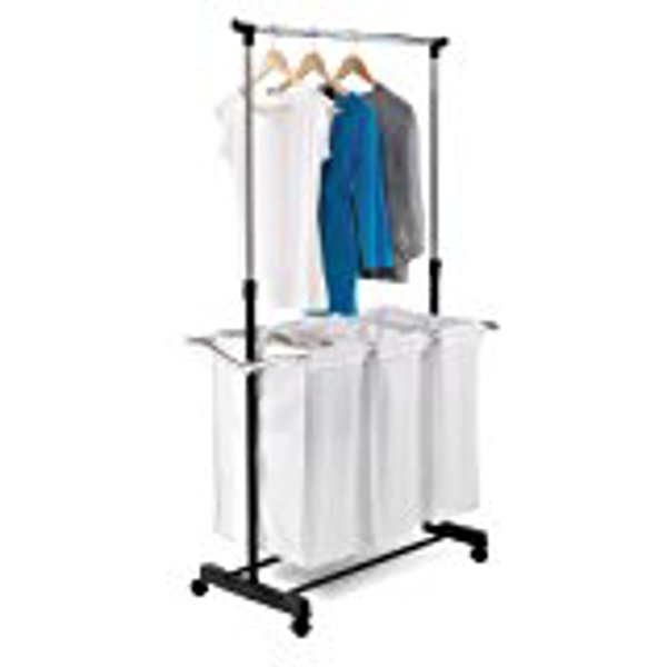 Honey Can Do SRT01237 Laundry Center with Hanging Bar for Sorting Washing and Hanging