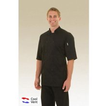 JLCV-BLK-M Medium Black Chef Coat
