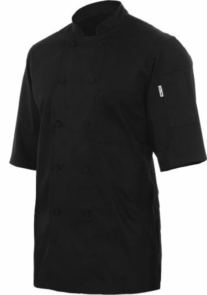 Chef Works JLCV-BLK-S Basic Cool Vent Chef Coat Small Black