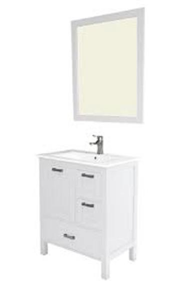 PRIELE POSITANO Vanity White Solid Doors Ceramic Sink