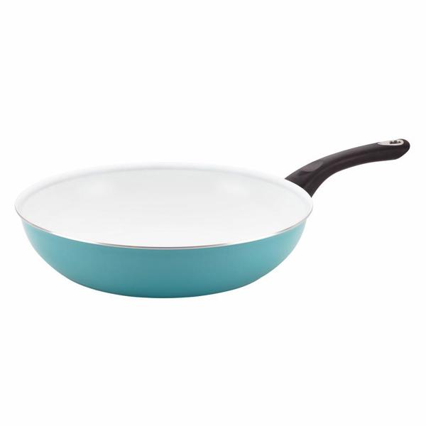 Farberware 17495 Deep Skillet 12.5 In Aqua Ceramic Purecook Nonstick